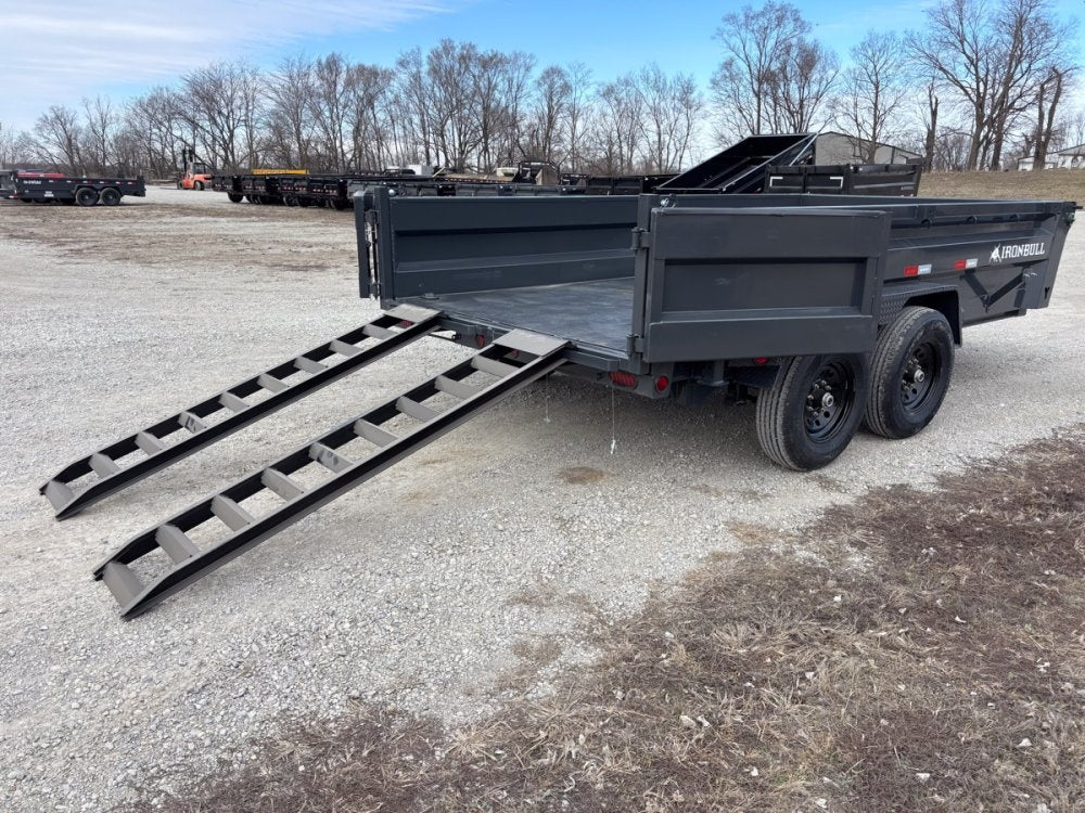 14' x 83" Iron Bull DWB Bumper Pull Dump Trailer 24" Side Walls - (2) 7,000 lb Axles 105969