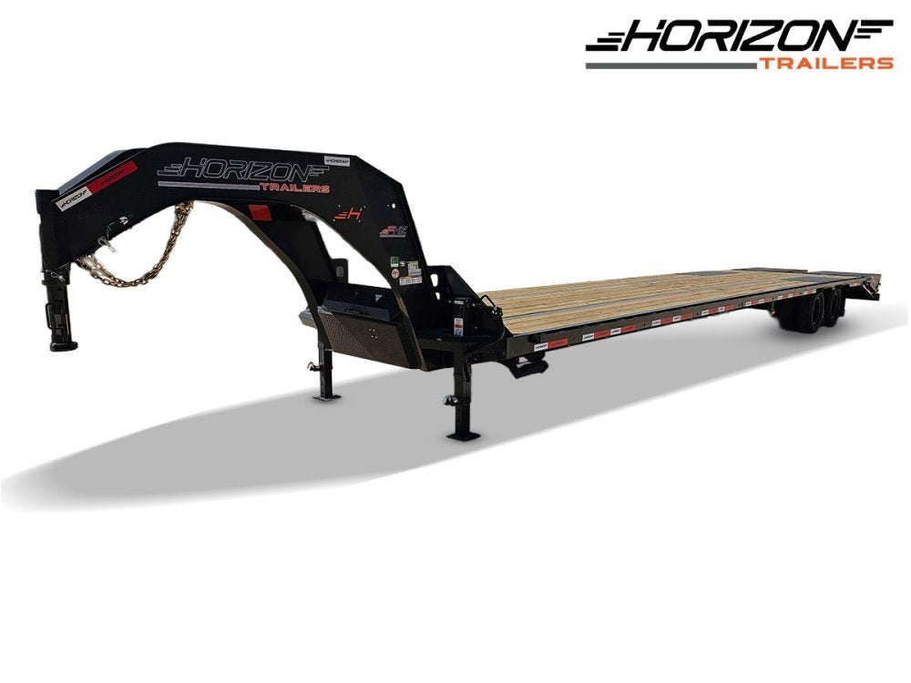 40' Horizon FHZ Gooseneck Dual Wheel Deckover Trailer Mega Ramps - (2) 12K Axles 13073
