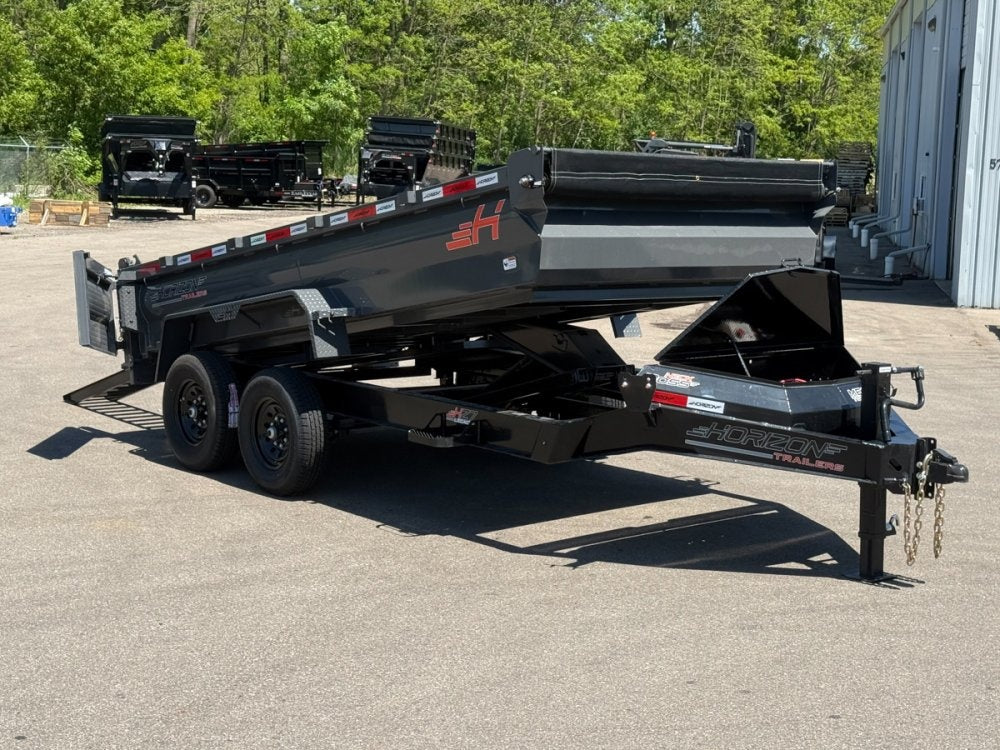 14' Horizon HZ7 Bumper Pull Dump Trailer 24" Side Walls - (2) 7K Axles 018002