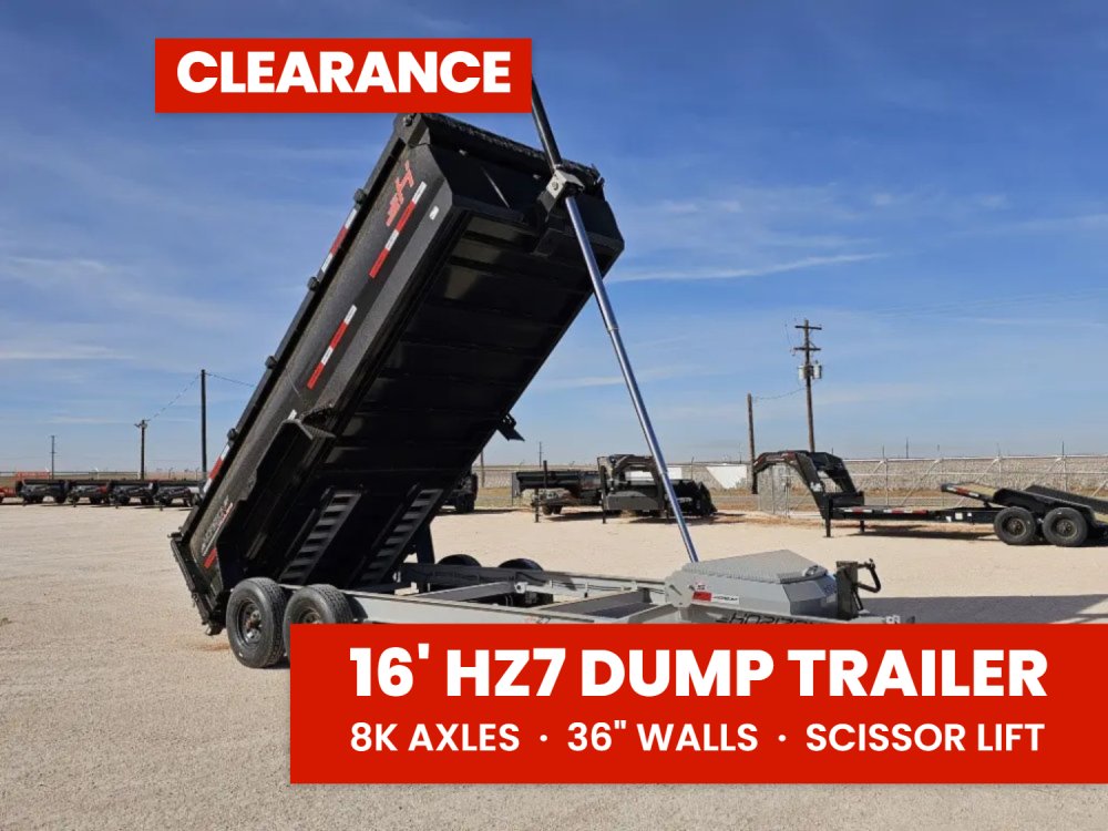 16' Horizon HZ7 Bumper Pull Dump Trailer 36" Side Walls - (2) 8K Axles 16151