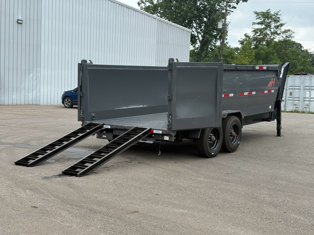 16' HZX GN Dump Trailer 10K Axles 4' High Sides 11579