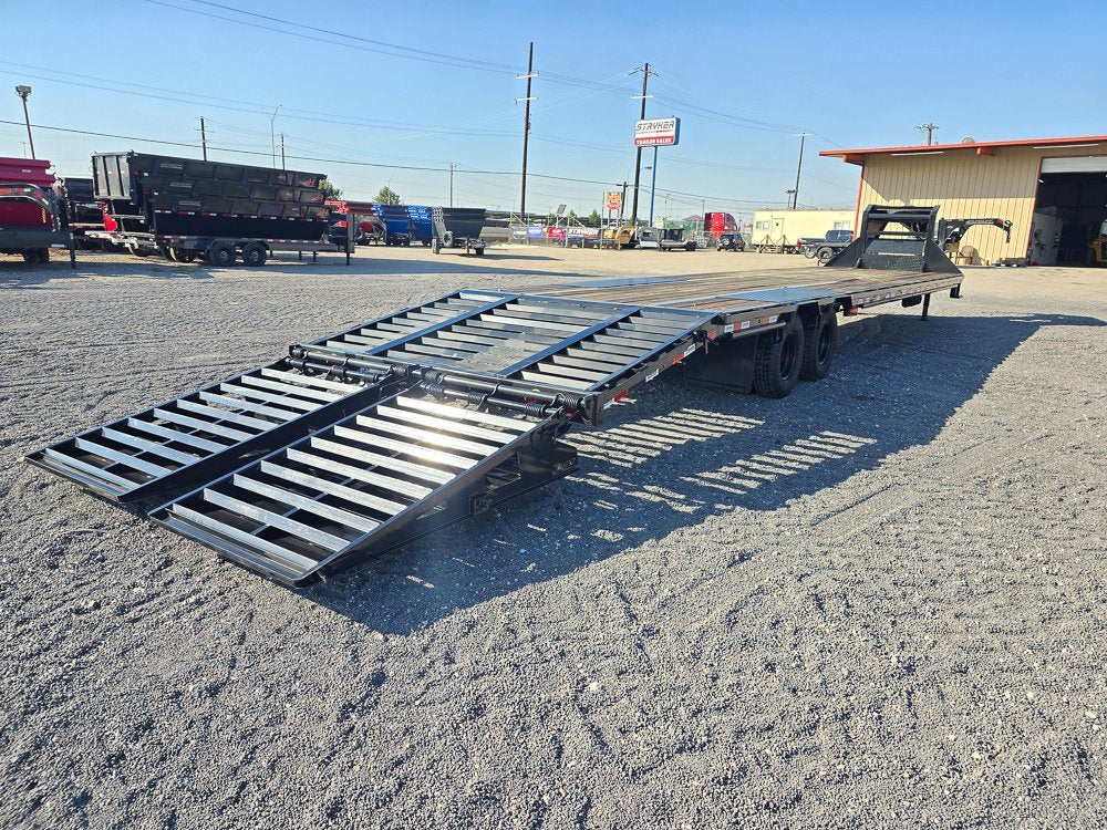 40' Stryker Gooseneck Dual Wheel Deckover Trailer Mega Ramps - (2) 10K Axles 2301
