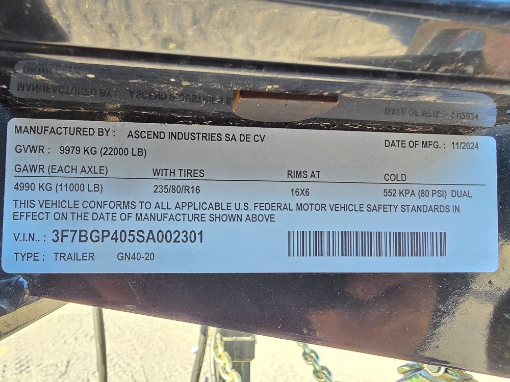 40' Stryker Gooseneck Dual Wheel Deckover Trailer Mega Ramps - (2) 10K Axles 2301
