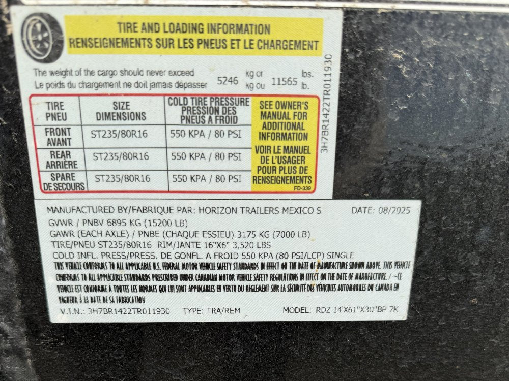 Horizon 14' RDZ BP Roll off Bundle (2) 7k Axles + 3 Bins w/ 4' Walls 11930