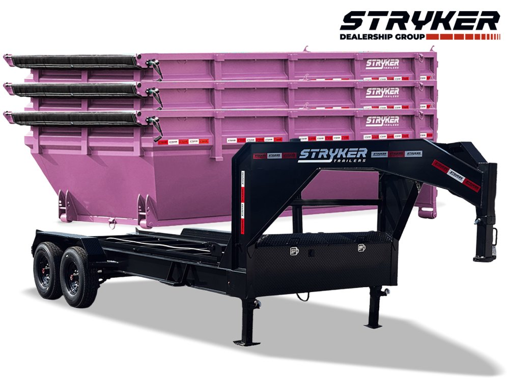 Stryker 16' GN Roll off Bundle (2) 8k Axles + 3 Bins w/ 4' Walls 2816-A