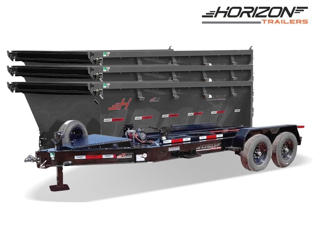 Horizon 14' RDZ BP Roll off Bundle (2) 7k Axles + 3 Bins w/ 4' Walls 7962