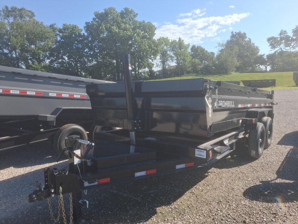 16' x 83" Iron Bull DTB Bumper Pull Dump Trailer 24" Side Walls - (2) 7,000 lb Axles - Telescopic 111975