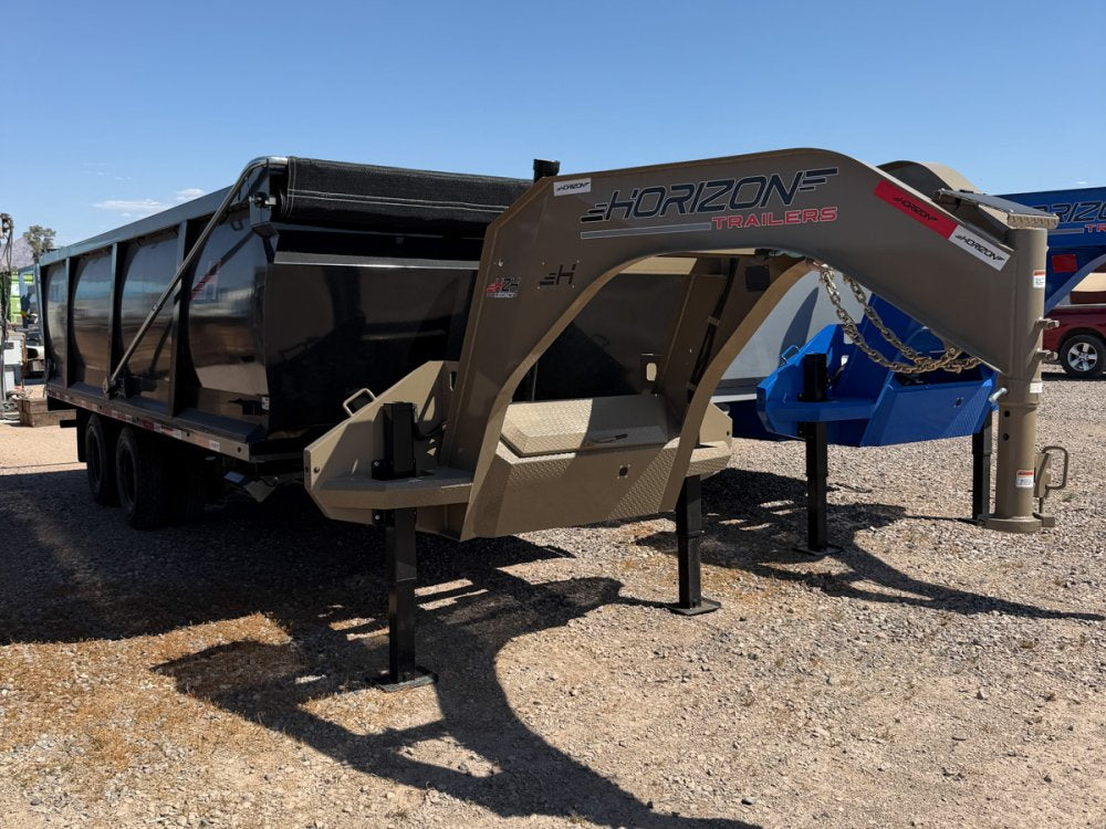 20 Horizon HZH Gooseneck Dump Trailer 48" Side Walls Hydraulic Jacks - (2) 12k Axles 16723