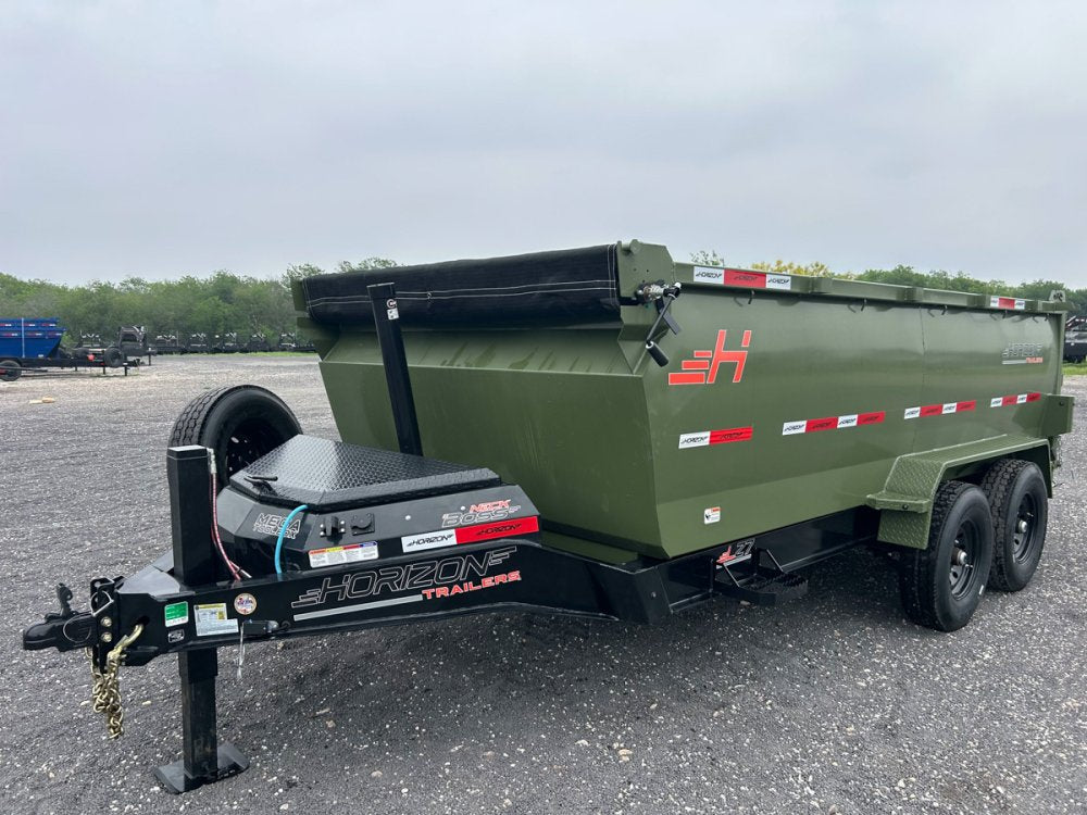 14' Horizon LZ7 Bumper Pull Dump Trailer 42" Side Walls Telescopic Lift Hydraulic Jacks - (2) 7k Axl 14681
