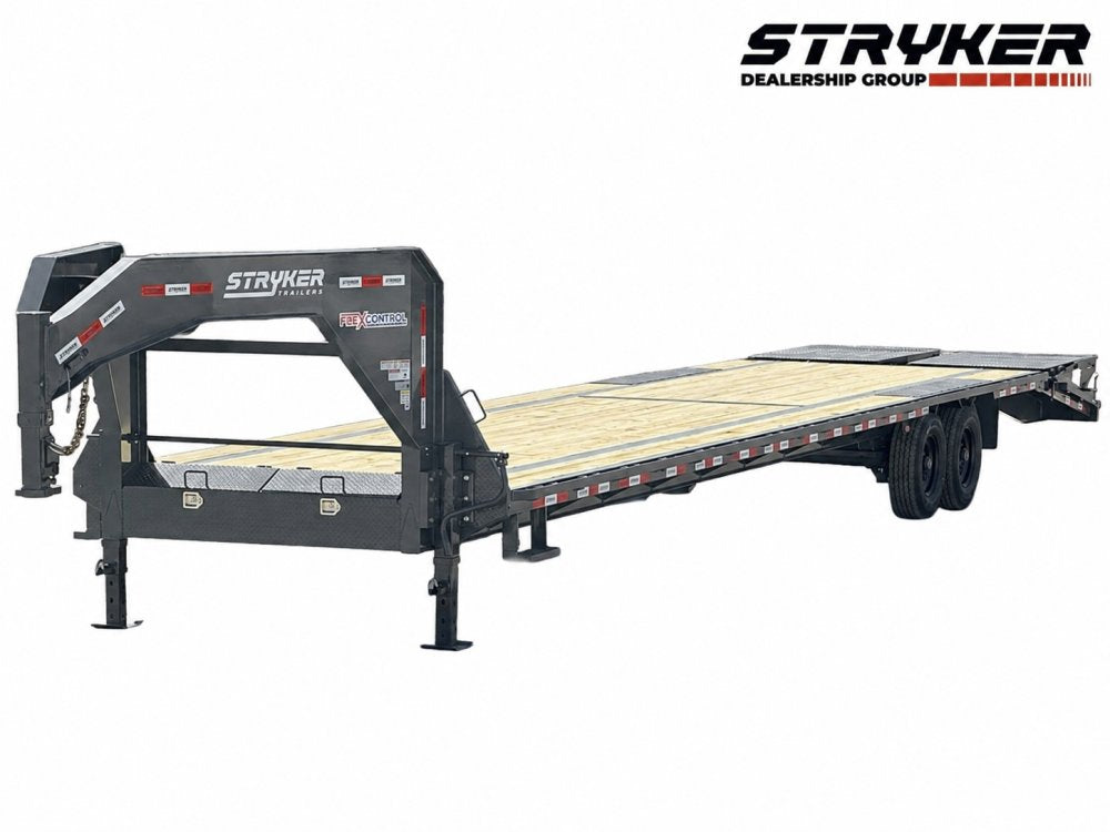 40' Stryker Gooseneck Hotshot Non-CDL Deckover Trailer Mega Ramps - (2) 7K Axles 004216