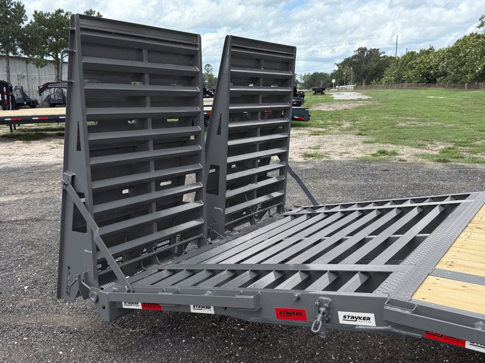 40' Stryker Gooseneck Hotshot Non-CDL Deckover Trailer Mega Ramps - (2) 7K Axles 004216