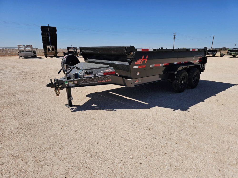 14' Horizon LZ7 Bumper Pull Dump Trailer 30" Side Walls - (2) 7K Axles 15926
