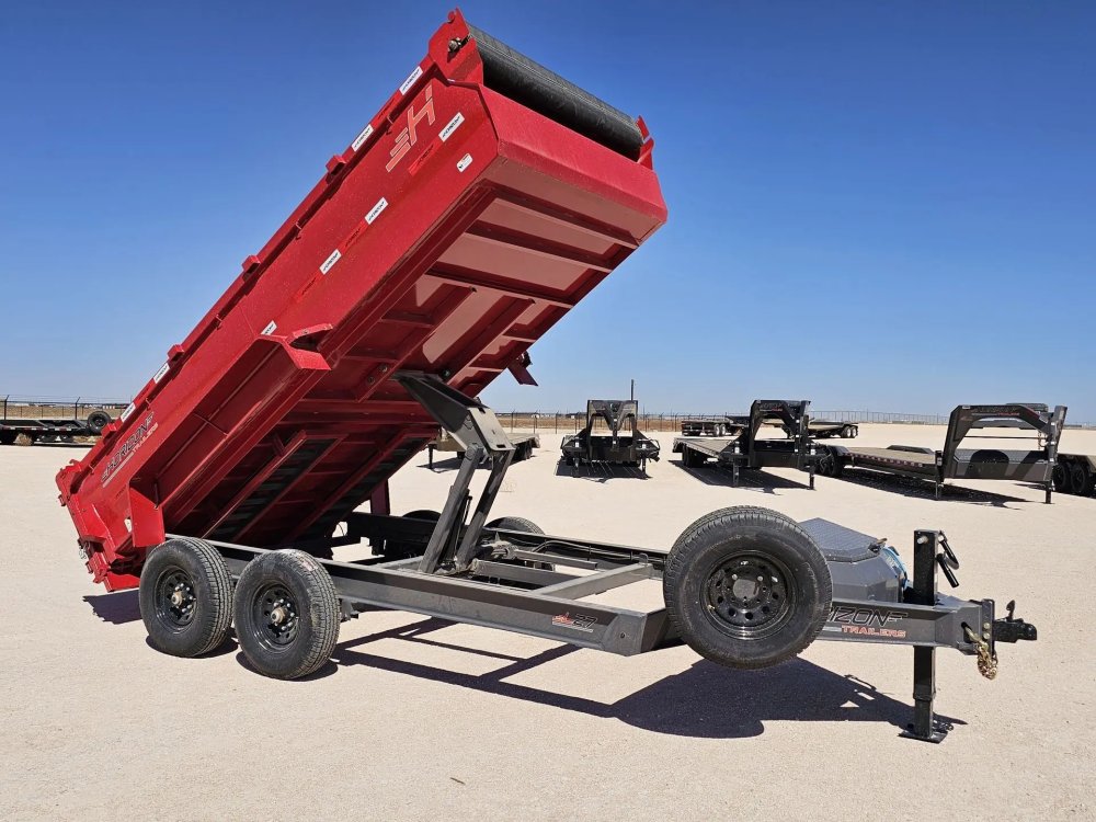 14' Horizon LZ7 Bumper Pull Dump Trailer 30" Side Walls - (2) 7K Axles 15927