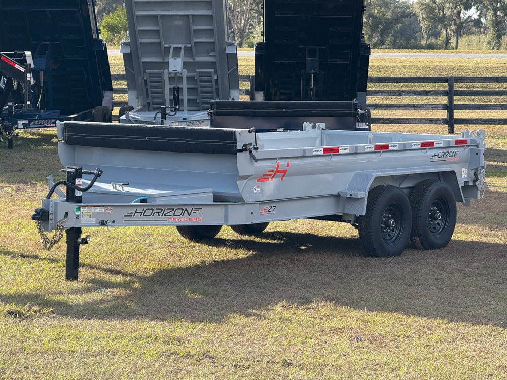 14' Horizon EZ7 Bumper Pull Dump Trailer 19" Sides - (2) 7K Axles 017884