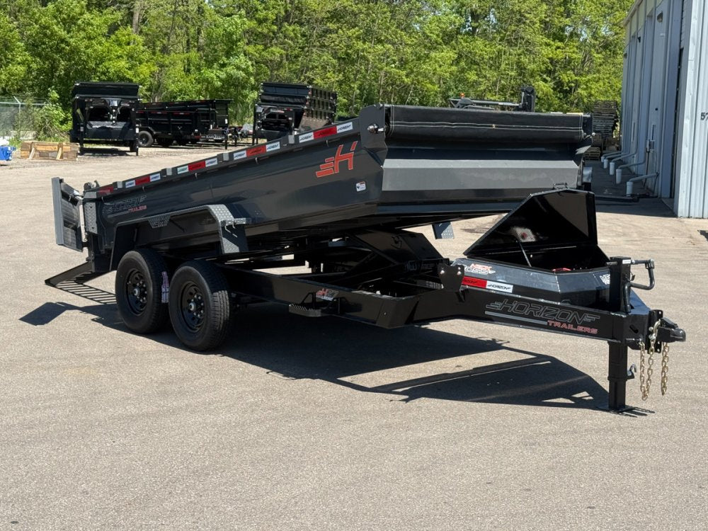 14' Horizon HZ7 Bumper Pull Dump Trailer 24" Side Walls - (2) 7K Axles 018002