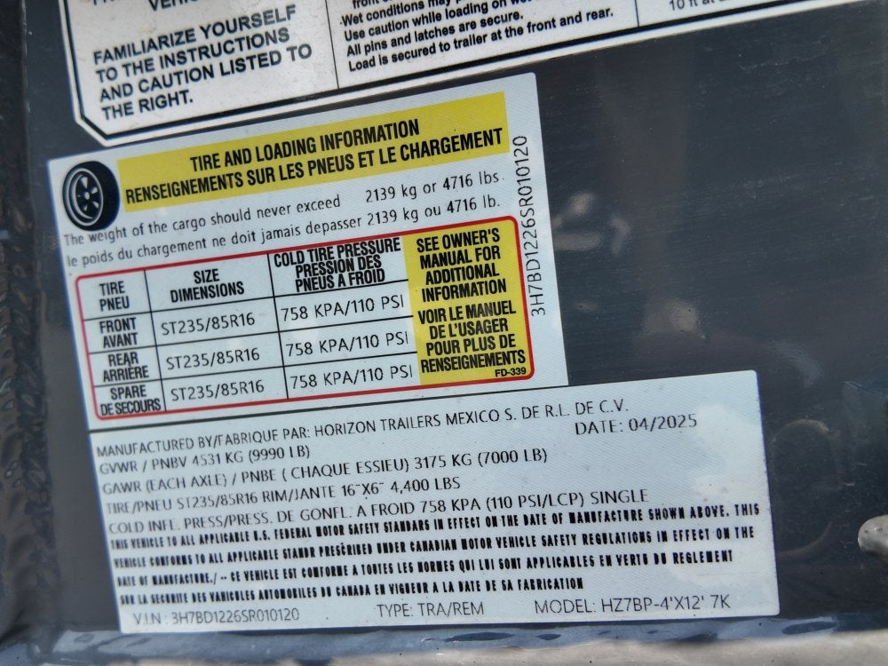 12' HZ7 Dump 48" Sides - 7K Axles - 620 Scissor - Bumper Pull Dump - Dump Trailers - TrailerSwap