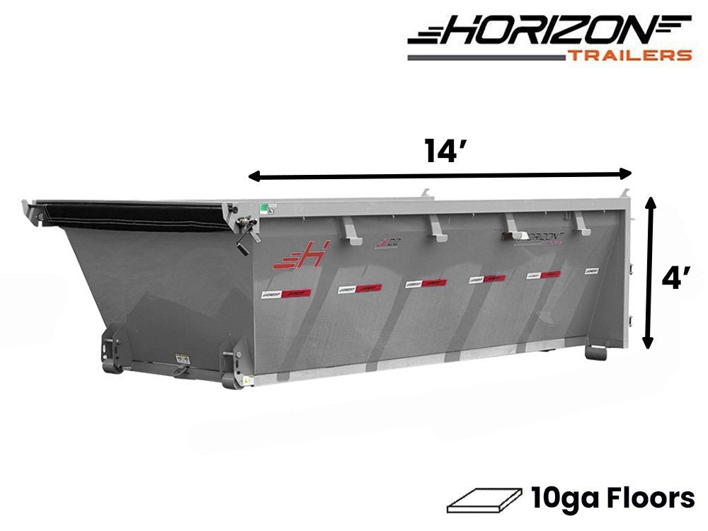 14' Horizon EDZ Roll Off Bin 4' Wall + Tarp 009400