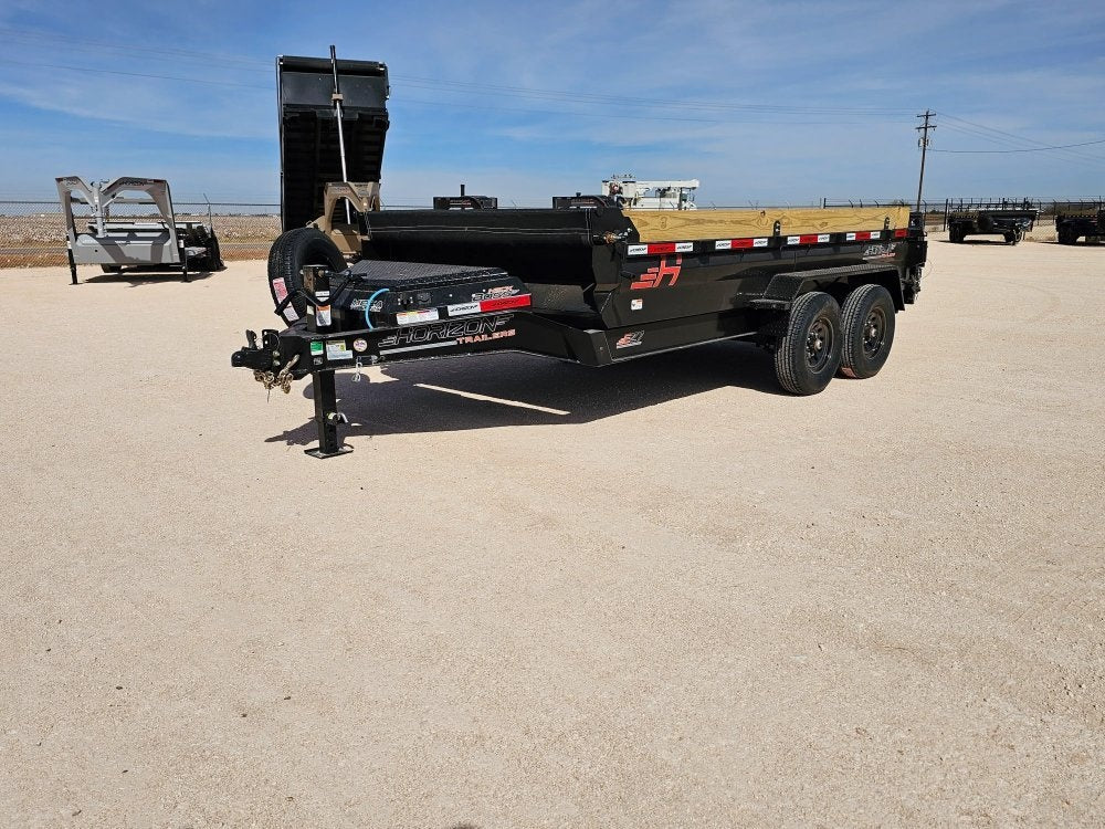 14' Horizon EZ7 Bumper Pull Dump Trailer 19" Sides - (2) 7K Axles - Bumper Pull Dump - TrailerSwap