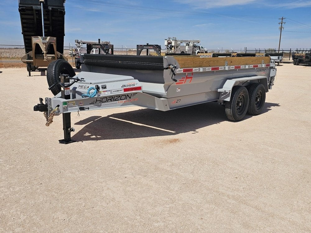 14' Horizon EZ7 Bumper Pull Dump Trailer 19" Sides - (2) 7K Axles - Bumper Pull Dump - TrailerSwap