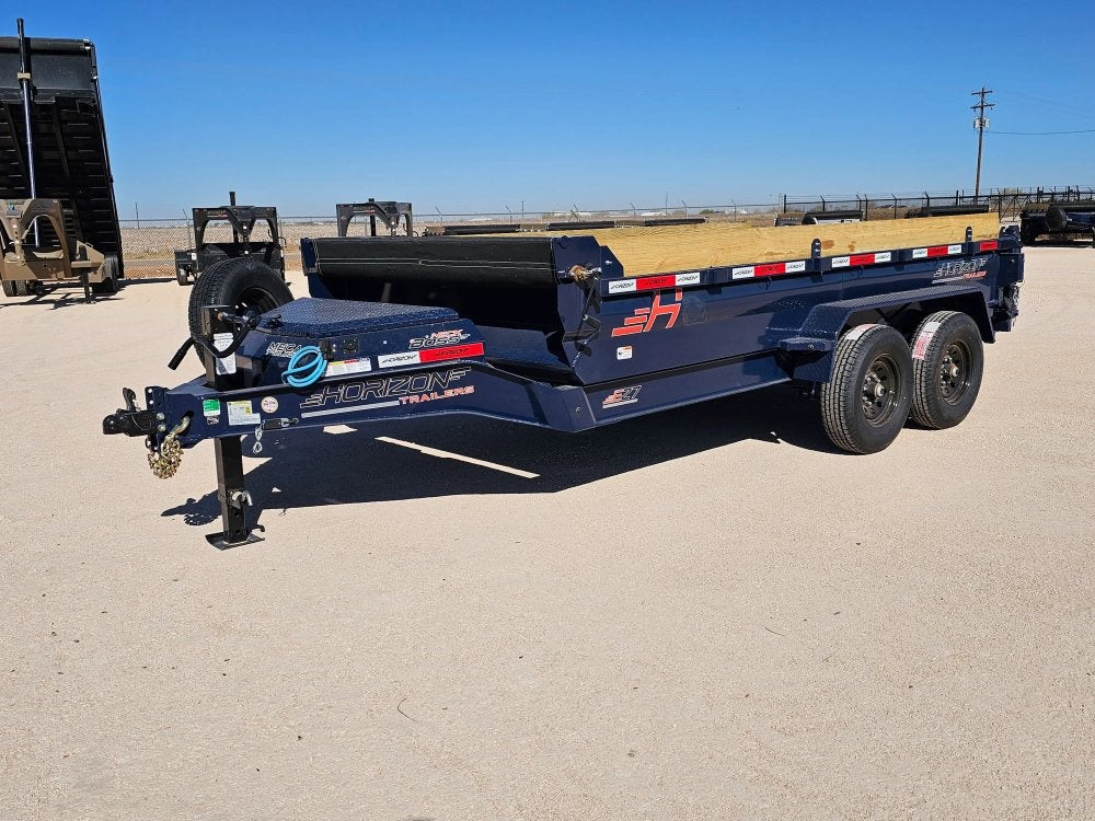 14' Horizon EZ7 Bumper Pull Dump Trailer 19" Sides - (2) 7K Axles - Bumper Pull Dump - TrailerSwap