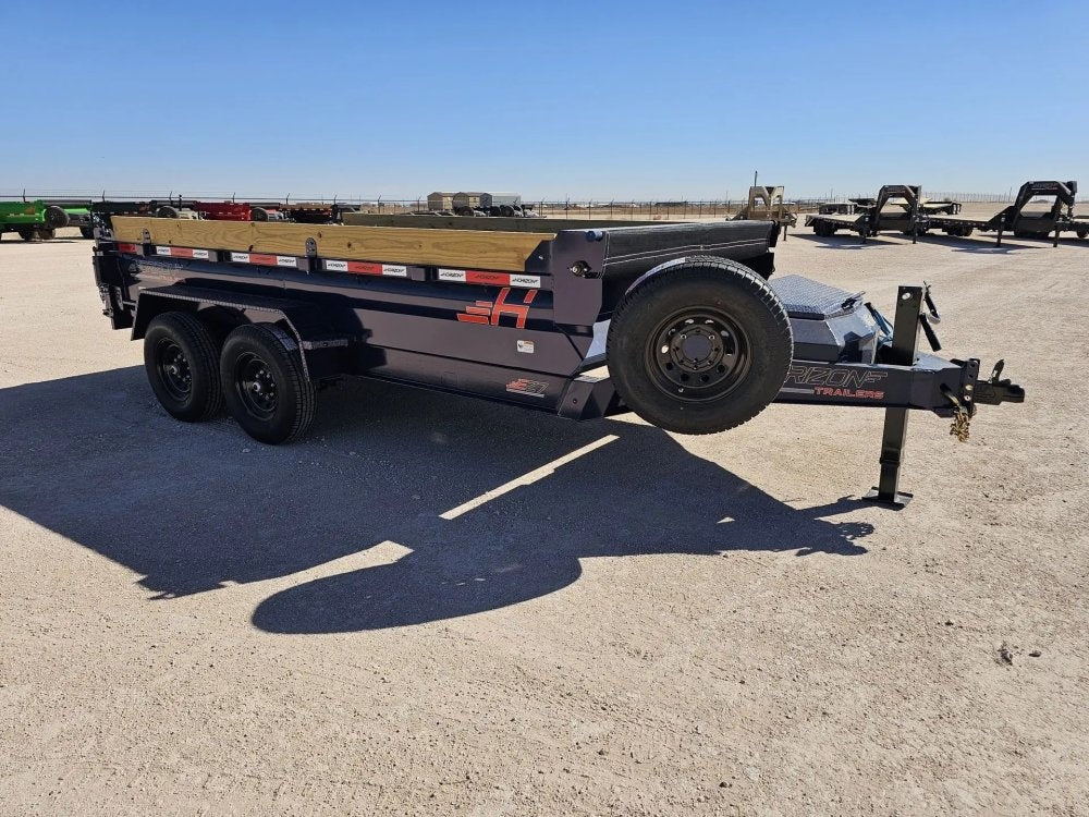 14' Horizon EZ7 Bumper Pull Dump Trailer 19" Sides - (2) 7K Axles - Bumper Pull Dump - TrailerSwap
