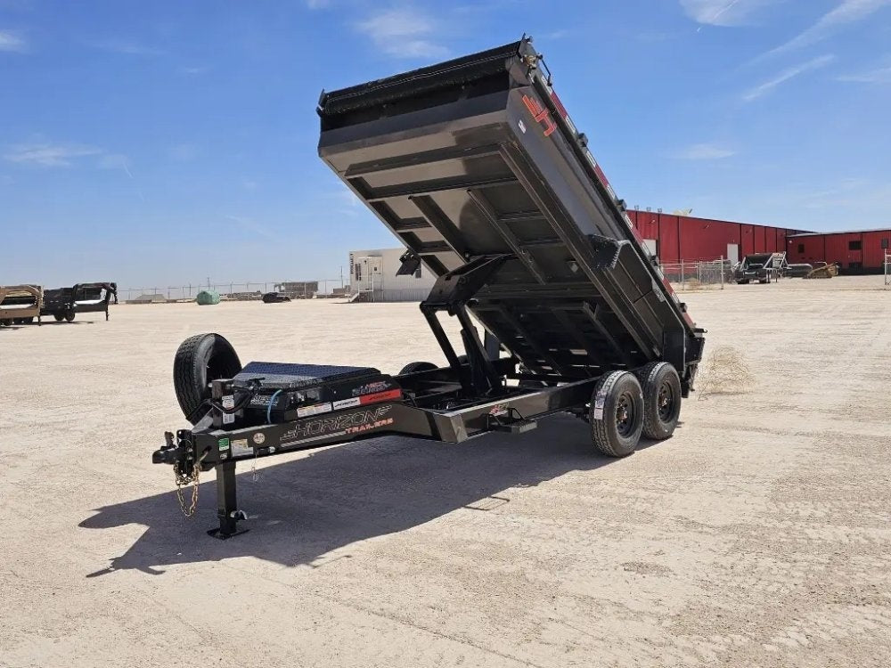 14' Horizon HZ7 Bumper Pull Dump Trailer 24" Side Walls - (2) 7K Axles - Bumper Pull Dump - TrailerSwap