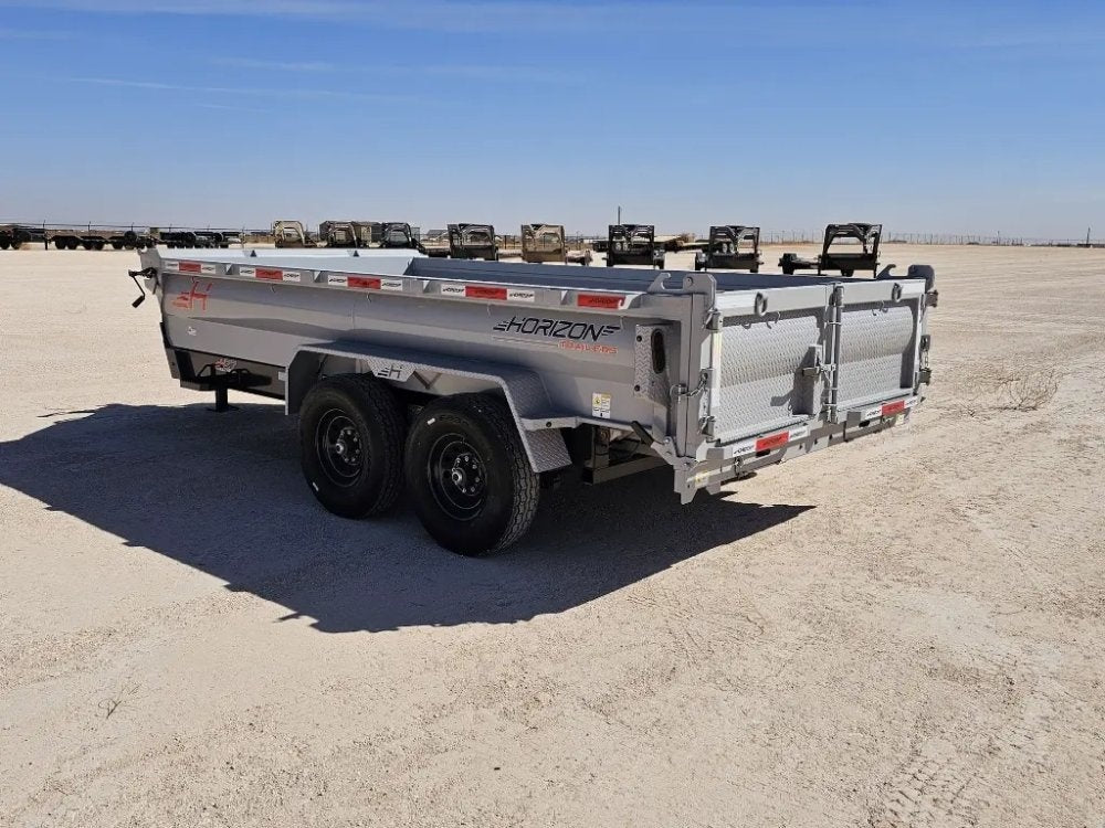 14' Horizon HZ7 Bumper Pull Dump Trailer 24" Side Walls - (2) 7K Axles - Bumper Pull Dump - TrailerSwap