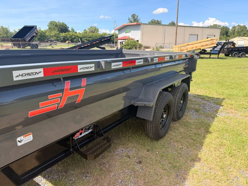 14' Horizon HZ7 Bumper Pull Dump Trailer 24" Side Walls - (2) 7K Axles - Bumper Pull Dump - TrailerSwap