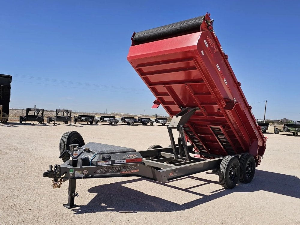 14' Horizon LZ7 Bumper Pull Dump Trailer 30" Side Walls - (2) 7K Axles - Bumper Pull Dump - TrailerSwap
