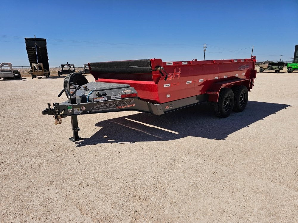 14' Horizon LZ7 Bumper Pull Dump Trailer 30" Side Walls - (2) 7K Axles - Bumper Pull Dump - TrailerSwap