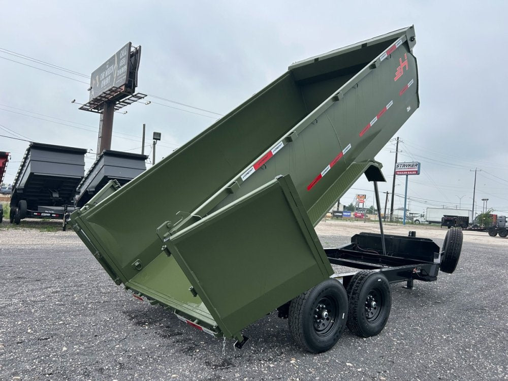 14' Horizon LZ7 Bumper Pull Dump Trailer 42" Side Walls Telescopic Lift Hydraulic Jacks - (2) 7k Axl - Bumper Pull Dump - Dump Trailers - TrailerSwap