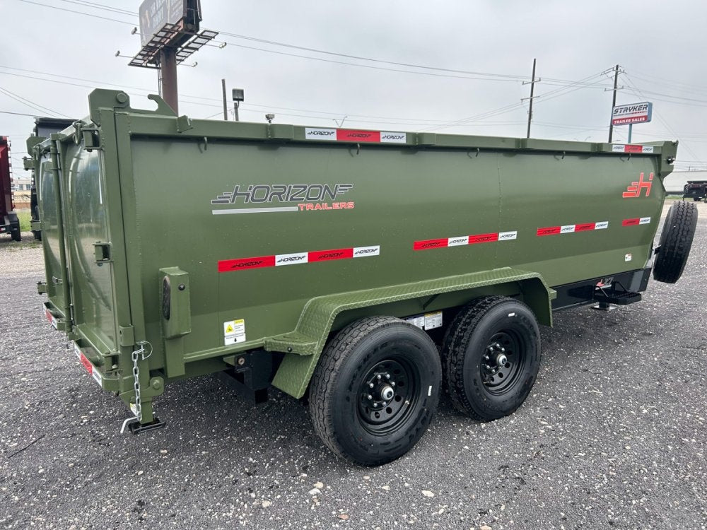 14' Horizon LZ7 Bumper Pull Dump Trailer 42" Side Walls Telescopic Lift Hydraulic Jacks - (2) 7k Axl - Bumper Pull Dump - Dump Trailers - TrailerSwap