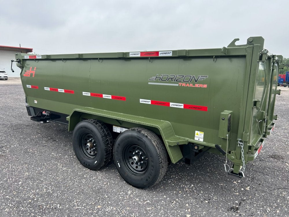 14' Horizon LZ7 Bumper Pull Dump Trailer 42" Side Walls Telescopic Lift Hydraulic Jacks - (2) 7k Axl - Bumper Pull Dump - Dump Trailers - TrailerSwap
