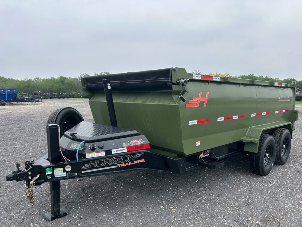 14' Horizon LZ7 Bumper Pull Dump Trailer 42" Side Walls Telescopic Lift Hydraulic Jacks - (2) 7k Axl - Bumper Pull Dump - Dump Trailers - TrailerSwap