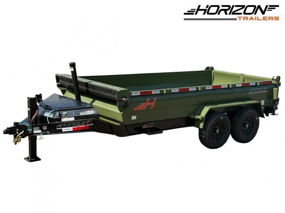 14' Horizon LZ7 Dump Trailer 24" Walls - 7k Axles - Telescopic Lift - 14K GWVR - Bumper Pull Dump - Dump Trailers - TrailerSwap
