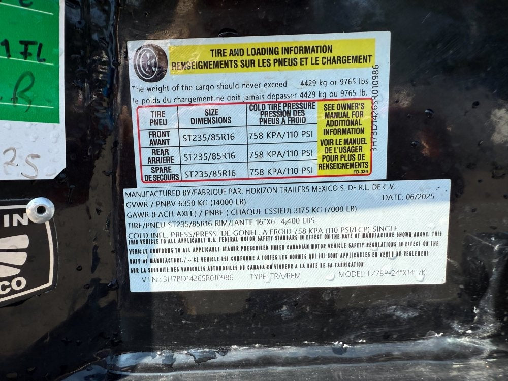 14' Horizon LZ7 Dump Trailer 24" Walls - 7k Axles - Telescopic Lift - 14K GWVR - Bumper Pull Dump - Dump Trailers - TrailerSwap