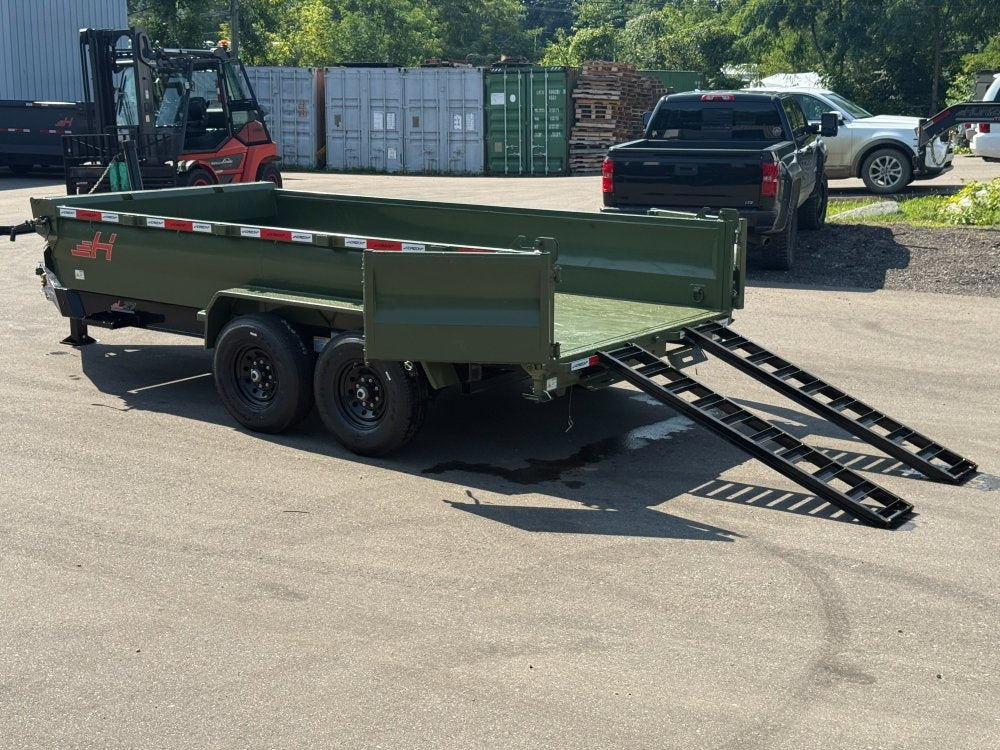 14' Horizon LZ7 Dump Trailer 24" Walls - 7k Axles - Telescopic Lift - 14K GWVR - Bumper Pull Dump - Dump Trailers - TrailerSwap
