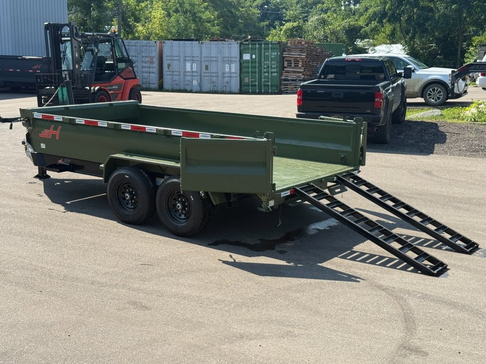 14' Horizon LZ7 Dump Trailer 24" Walls - 7k Axles - Telescopic Lift - 14K GWVR - Bumper Pull Dump - Dump Trailers - TrailerSwap