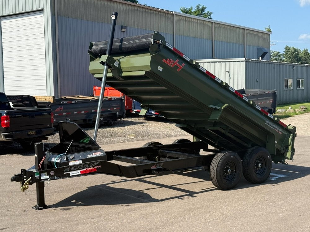 14' Horizon LZ7 Dump Trailer 24" Walls - 7k Axles - Telescopic Lift - 14K GWVR - Bumper Pull Dump - Dump Trailers - TrailerSwap
