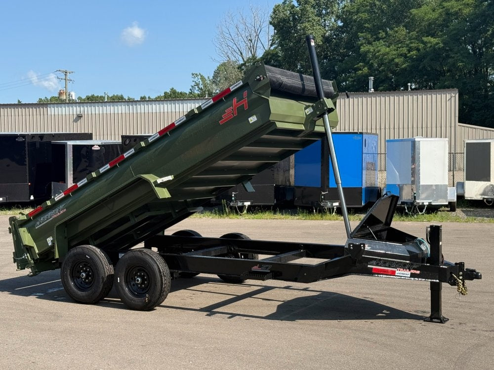 14' Horizon LZ7 Dump Trailer 24" Walls - 7k Axles - Telescopic Lift - 14K GWVR - Bumper Pull Dump - Dump Trailers - TrailerSwap