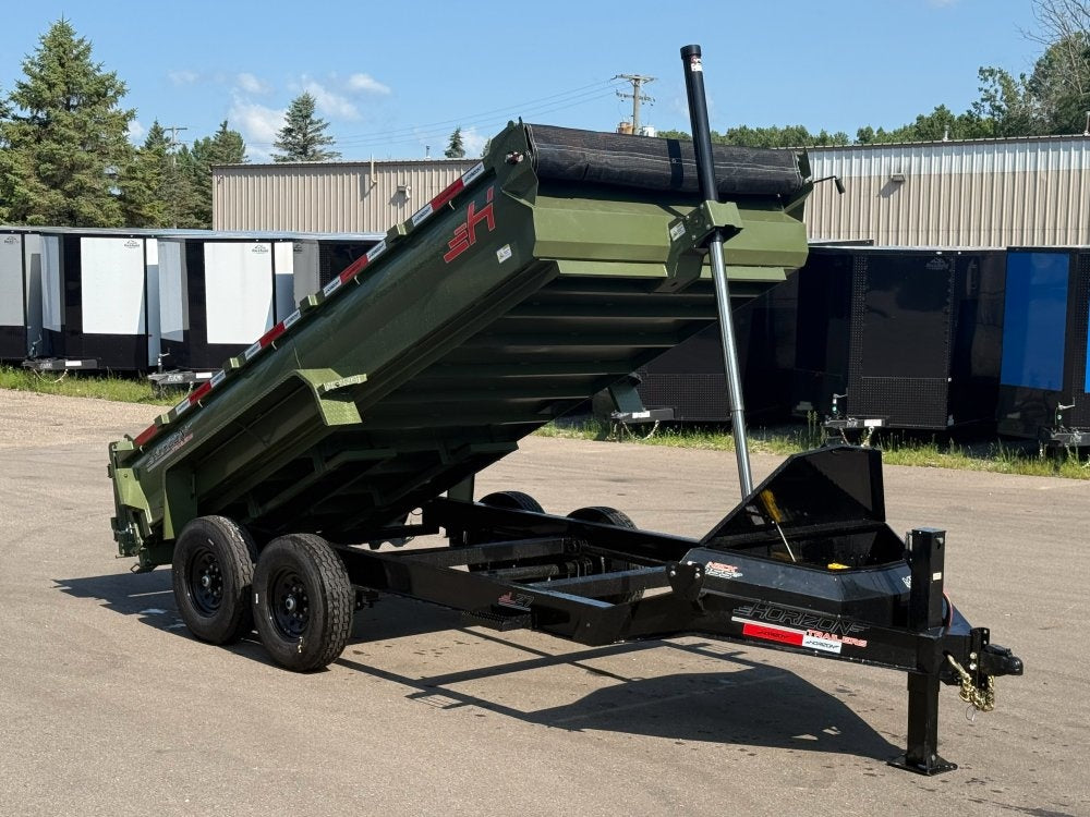 14' Horizon LZ7 Dump Trailer 24" Walls - 7k Axles - Telescopic Lift - 14K GWVR - Bumper Pull Dump - Dump Trailers - TrailerSwap