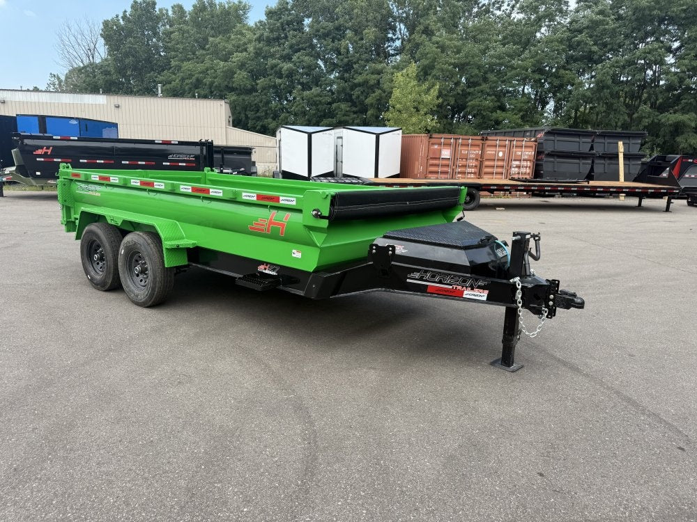 14' HZ7 Dump 24" Sides - 7K Axles - 620 Scissor - Bumper Pull Dump - Dump Trailers - TrailerSwap