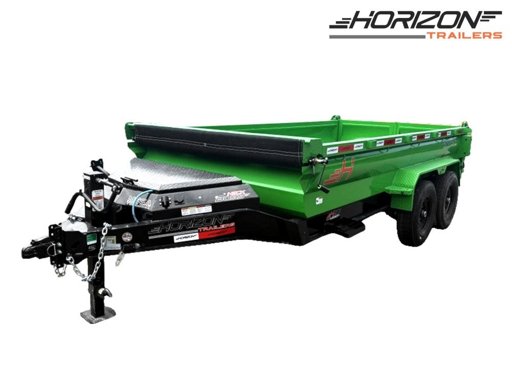14' HZ7 Dump 24" Sides - 7K Axles - 620 Scissor - Bumper Pull Dump - Dump Trailers - TrailerSwap