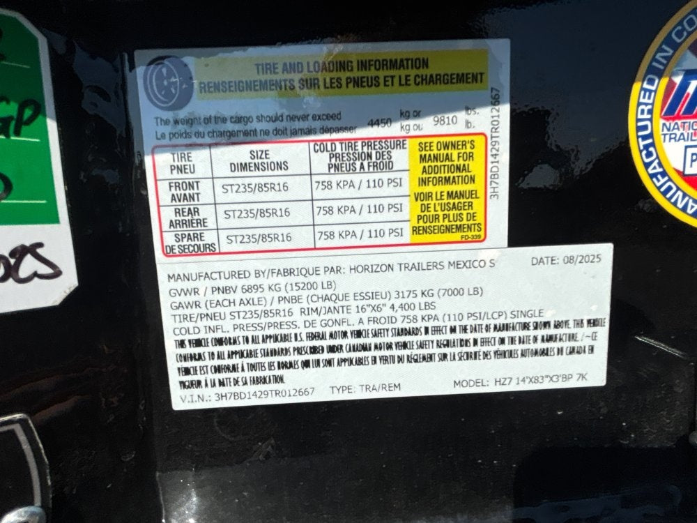 14' HZ7 Dump 36" Sides - 7K Axles - 620 Scissor - Bumper Pull Dump - Dump Trailers - TrailerSwap