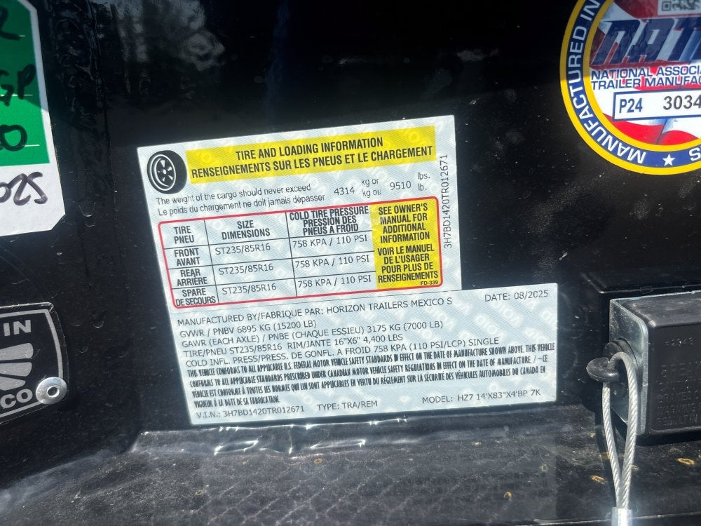 14' HZ7 Dump 48" Sides - 7K Axles - 620 Scissor - Bumper Pull Dump - Dump Trailers - TrailerSwap