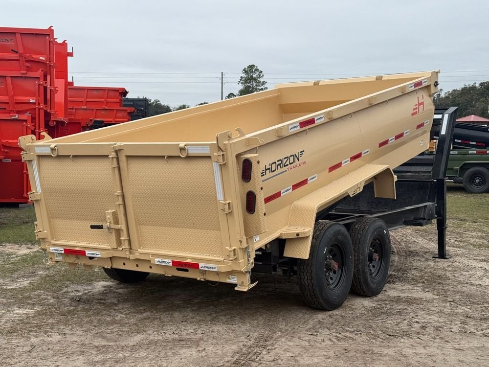 14' HZ7 GN Dump 36" Sides - 8K Axles - 620 Scissor - 14 ply Tires - 2 Speed Jack - Gooseneck Dump - Dump Trailers - TrailerSwap