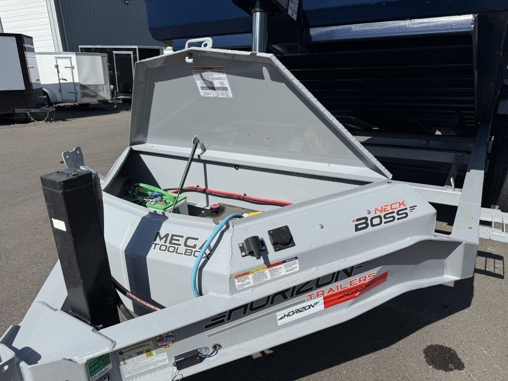 14' LZ7 Dump Trailer 42" Walls - Telescopic Lift - 14K GWVR - Hydraulic Jacks - 3 Way Door - Ramps - Bumper Pull Dump - Dump Trailers - TrailerSwap