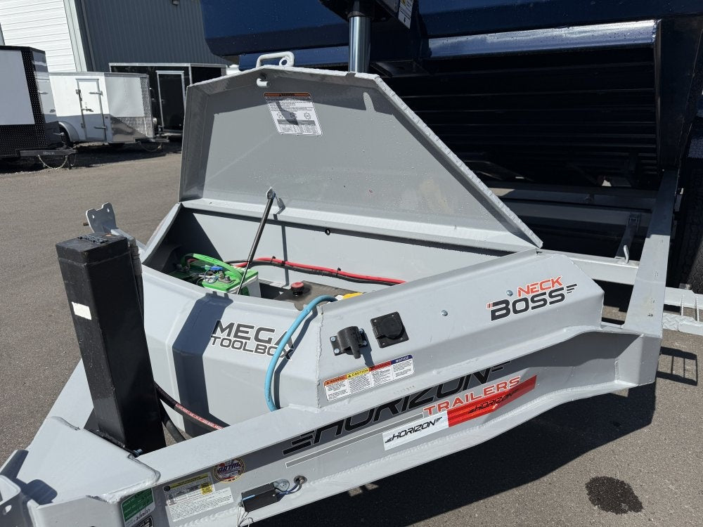 14' LZ7 Dump Trailer 42" Walls - Telescopic Lift - 14K GWVR - Hydraulic Jacks - 3 Way Door - Ramps - Bumper Pull Dump - Dump Trailers - TrailerSwap