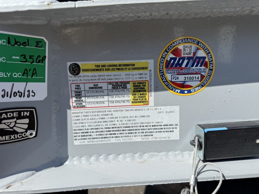 14' LZ7 Dump Trailer 42" Walls - Telescopic Lift - 14K GWVR - Hydraulic Jacks - 3 Way Door - Ramps - Bumper Pull Dump - Dump Trailers - TrailerSwap