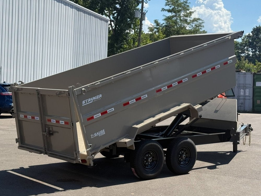 14' SDT Dump Trailer 48" Side Walls - 620 Scissor Lift - 3 Way Gate - Bumper Pull Dump - Dump Trailers - TrailerSwap
